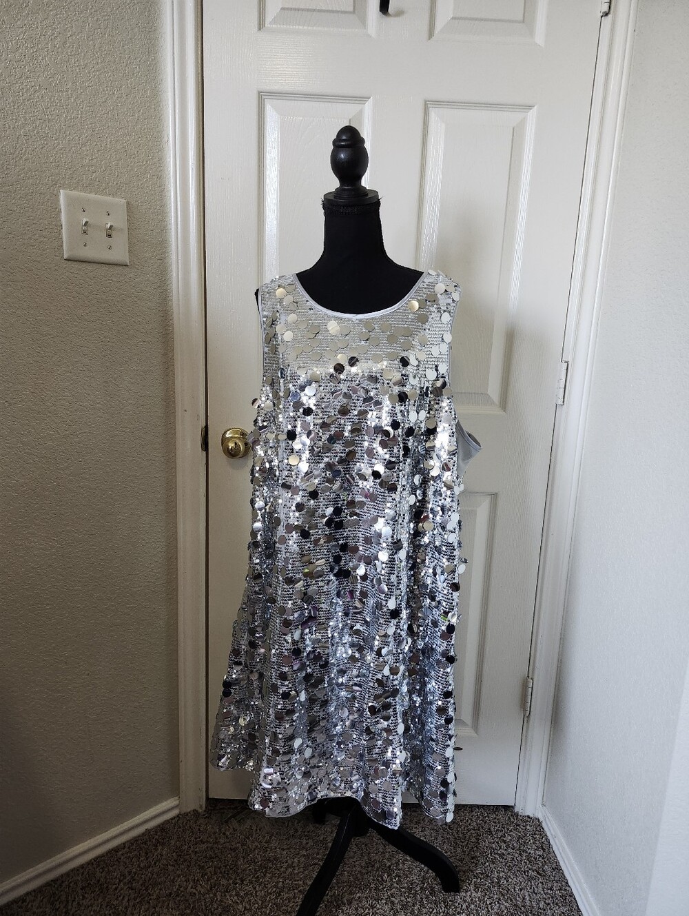 torrid Silver Sequin Mini Dress Mod Retro 2x
